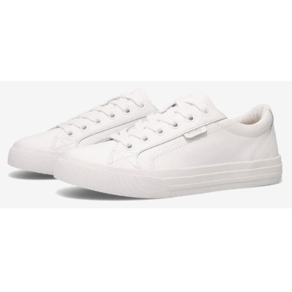 Taos Women's White Leather Plim Soul Lux Athletic Sneakers Size 10.5 M